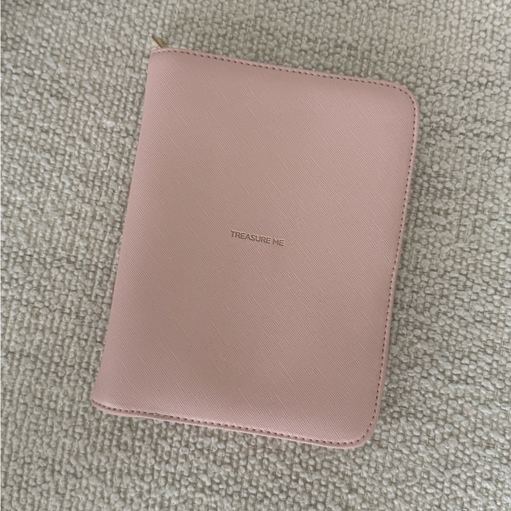 Pink Zippered Travel Jewelry Case